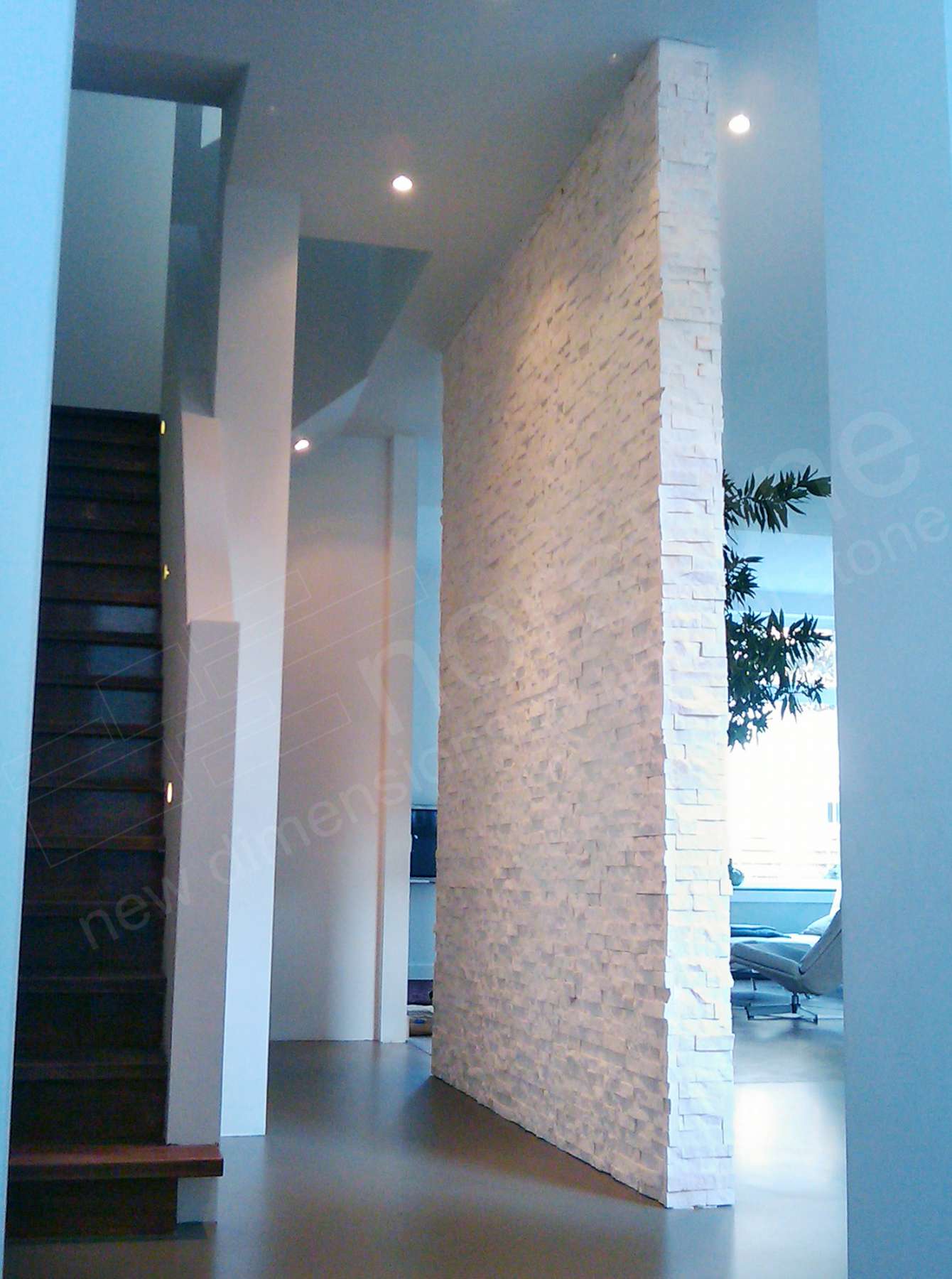 Norstone White Rock Panel on a large foyer feature wall